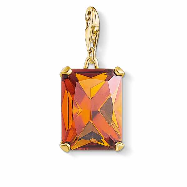Thomas Sabo - Großer Stein Orange Charm gold - 1840-472-8
