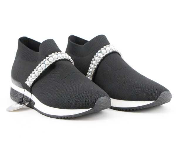 la strada - Sneaker Black Knitted - 2101439
